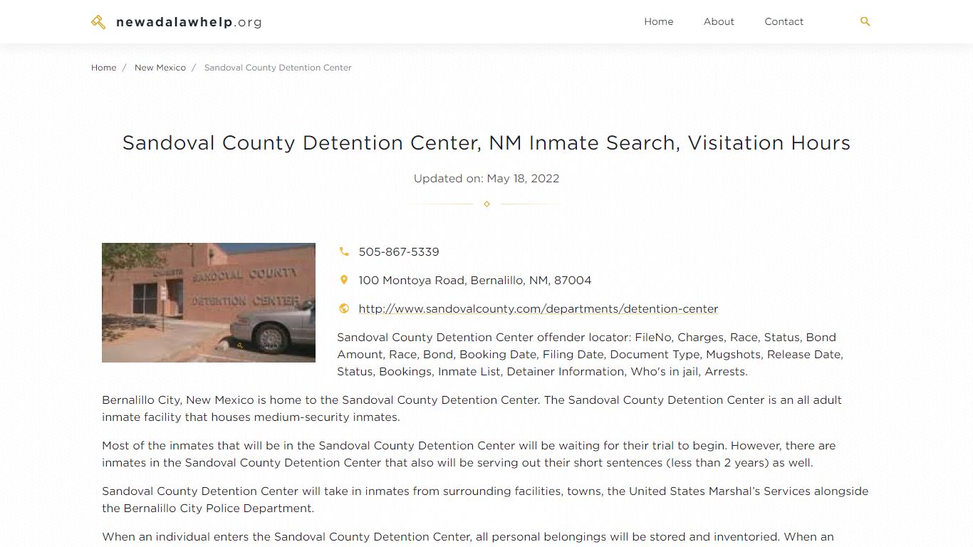 Sandoval County Detention Center, NM Inmate Search ...